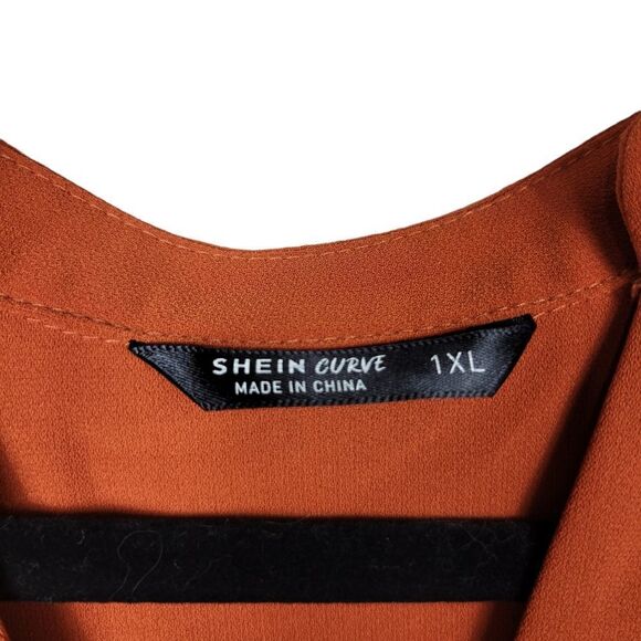Shein Short Sleeve Blouse. Burnt Orange 1X#26 - Picture 6 of 11